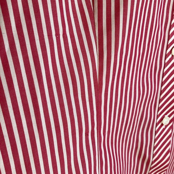 Chicos Pink and White Striped Collared Button Down Size 3 100% cotton no iron - Picture 3 of 11